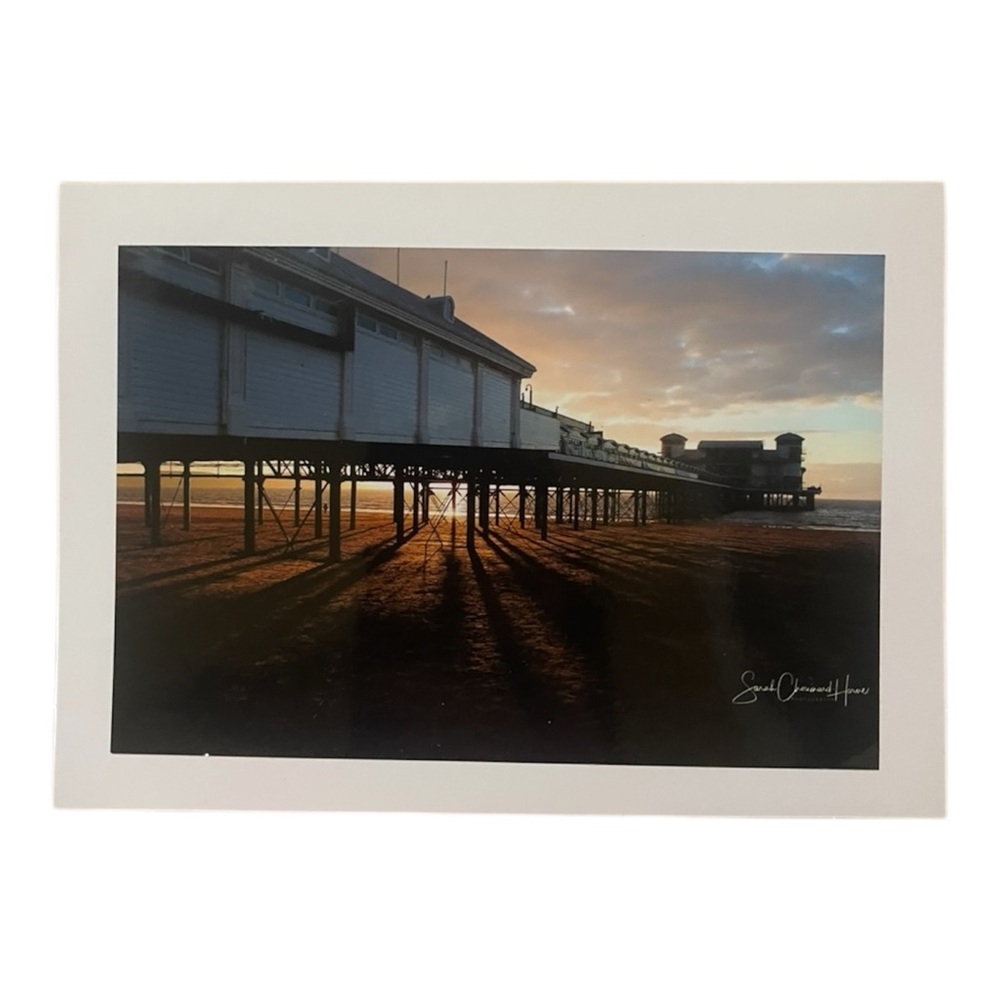Grand Pier at Weston-super-Mare Sunset Sarah Horne Photography Blank Card